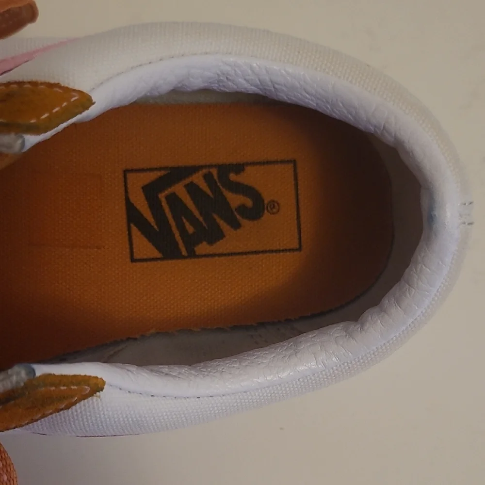Vans Women's White, Orange, and Pink Sneakers - Picture 12 of 12